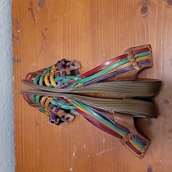 MIA WOMEN'S COLORFUL MULTICOLOR LEATHER HUARACHES BOHO BOHEMIAN HIPPIE SIZE 6.5 - Picture 6 of 10